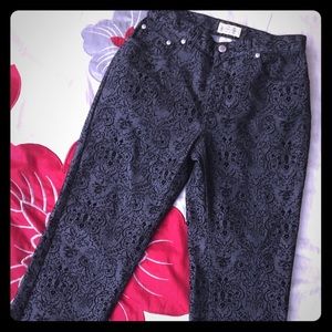 St. John’s Bay Jeans Crushed Velvet Embroidered